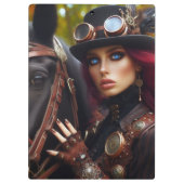 Steampunk Victoriaans Lady Dark Rider Klembord (Achterkant)
