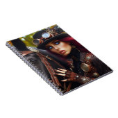 Steampunk Victoriaans Lady Dark Rider Notitieboek (Rechterzijde)