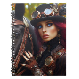 Steampunk Victoriaans Lady Dark Rider Notitieboek