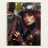 Steampunk Victoriaans Lady Dark Rider Planner (Voorkant)