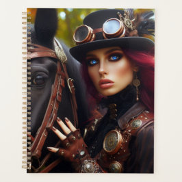 Steampunk Victoriaans Lady Dark Rider Planner
