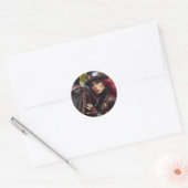 Steampunk Victoriaans Lady Dark Rider Ronde Sticker (Envelop)
