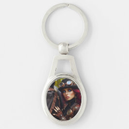 Steampunk Victoriaans Lady Dark Rider Sleutelhanger