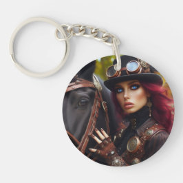 Steampunk Victoriaans Lady Dark Rider Sleutelhanger
