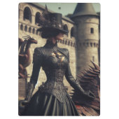 Steampunk Victoriaans Lady Dragon Rider Klembord (Achterkant)