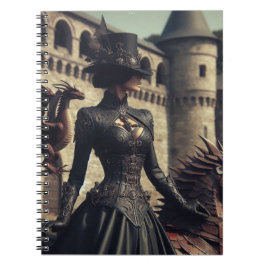 Steampunk Victoriaans Lady Dragon Rider Notitieboek