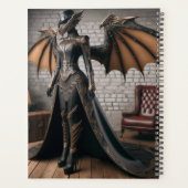 Steampunk Victoriaans Lady Dragon Rider Planner (Achterkant)