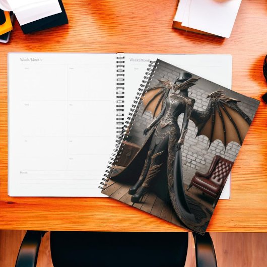 Steampunk Victoriaans Lady Dragon Rider Planner