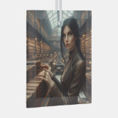 Steampunk  Victoriaans Lady Librarian Glas Ornament (Voorkant Rechts)