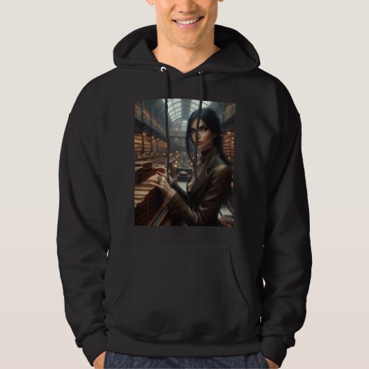Steampunk  Victoriaans Lady Librarian Hoodie (Voorkant)