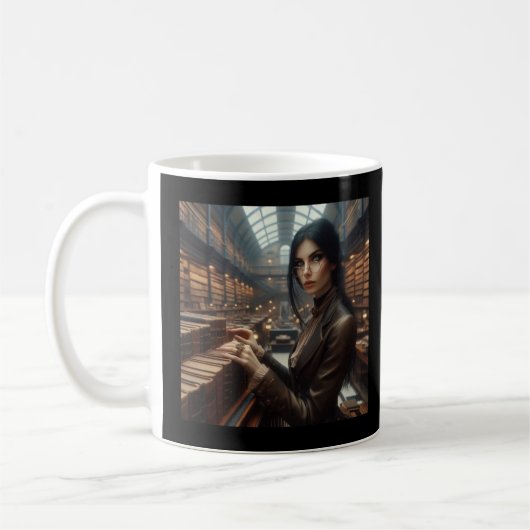 Steampunk Victoriaans Lady Librarian Koffiemok (Links)