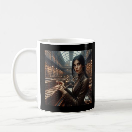 Steampunk  Victoriaans Lady Librarian Koffiemok (Links)