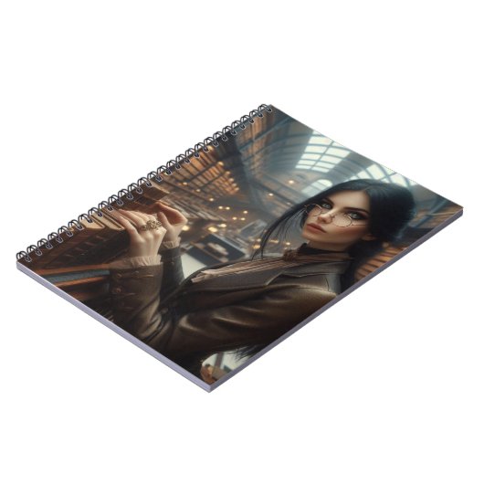 Steampunk  Victoriaans Lady Librarian Notitieboek (Linkerzijde)