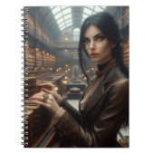 Steampunk  Victoriaans Lady Librarian Notitieboek (Voorkant)