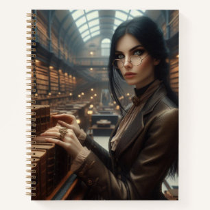 Steampunk Victoriaans Lady Librarian Notitieboek