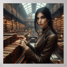 Steampunk  Victoriaans Lady Librarian Poster