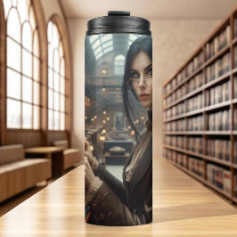 Steampunk  Victoriaans Lady Librarian Thermosbeker
