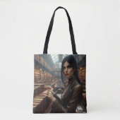 Steampunk  Victoriaans Lady Librarian Tote Bag (Voorkant)