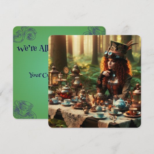 Steampunk  Victoriaans Lady Mad Hatter (Voorkant / Achterkant)