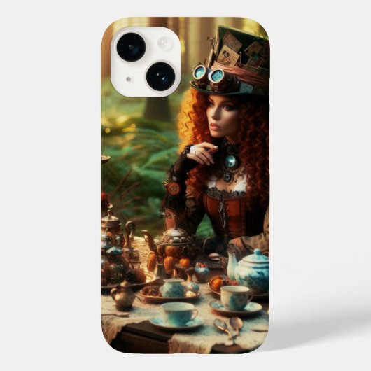 Steampunk Victoriaans Lady Mad Hatter Case-Mate iPhone Case (Achterkant)