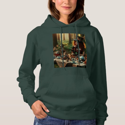 Steampunk Victoriaans Lady Mad Hatter Hoodie (Voorkant)
