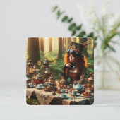Steampunk Victoriaans Lady Mad Hatter Kaart (Staand voorkant)