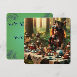 Steampunk  Victoriaans Lady Mad Hatter Kaart