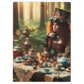 Steampunk  Victoriaans Lady Mad Hatter Klembord (Achterkant)