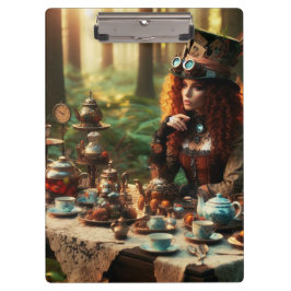 Steampunk Victoriaans Lady Mad Hatter Klembord