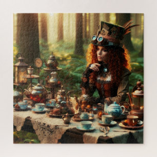 Steampunk  Victoriaans Lady Mad Hatter Legpuzzel