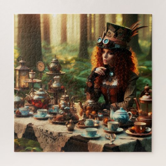 Steampunk Victoriaans Lady Mad Hatter Legpuzzel (Verticaal)