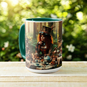 Steampunk Victoriaans Lady Mad Hatter Mok
