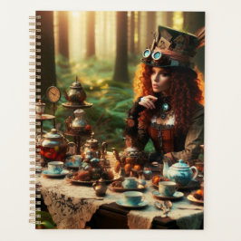 Steampunk Victoriaans Lady Mad Hatter Planner