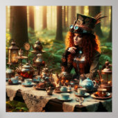 Steampunk Victoriaans Lady Mad Hatter Poster (Voorkant)