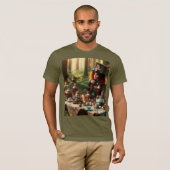 Steampunk  Victoriaans Lady Mad Hatter T-shirt (Voorkant volledig)