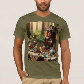 Steampunk  Victoriaans Lady Mad Hatter T-shirt (Voorkant)