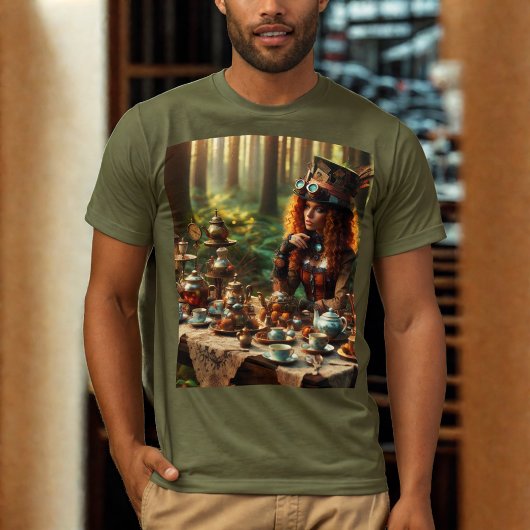 Steampunk  Victoriaans Lady Mad Hatter T-shirt