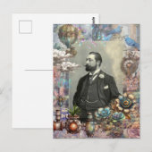 Steampunk Victoriaans Man en zijn droom. Briefkaart (Voorkant / Achterkant)