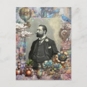 Steampunk Victoriaans Man en zijn droom. Briefkaart (Voorkant)