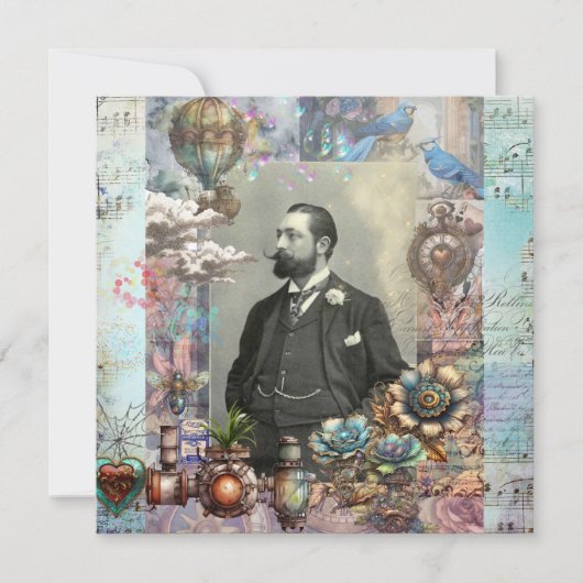 Steampunk Victoriaans Man en zijn droom Dank u (Voorkant)