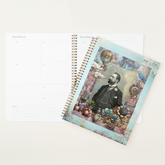 Steampunk Victoriaans Man en zijn droom. Planner (Display)