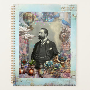 Steampunk Victoriaans Man en zijn droom. Planner