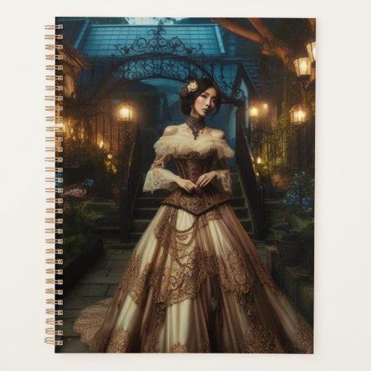 Steampunk  Victoriaans Moonlight Lady Planner (Voorkant)