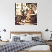 Steampunk Victoriaans Muziek Snow Wereldbol Perfor Canvas Afdruk (Insitu (Slaapkamer))