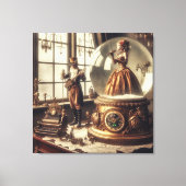 Steampunk Victoriaans Muziek Snow Wereldbol Perfor Canvas Afdruk (Voorkant)