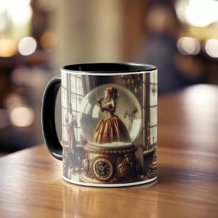 Steampunk Victoriaans Muziek Snow Wereldbol Perfor Mok