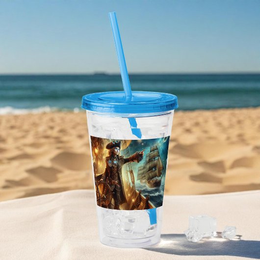 Steampunk  Victoriaans Oceaan Space Pirate Acryl Drinkbeker