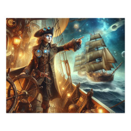 Steampunk  Victoriaans Oceaan Space Pirate Foto Afdruk