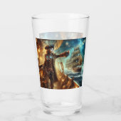 Steampunk  Victoriaans Oceaan Space Pirate Glas (Achterkant)