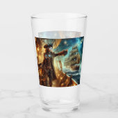 Steampunk  Victoriaans Oceaan Space Pirate Glas (Voorkant)